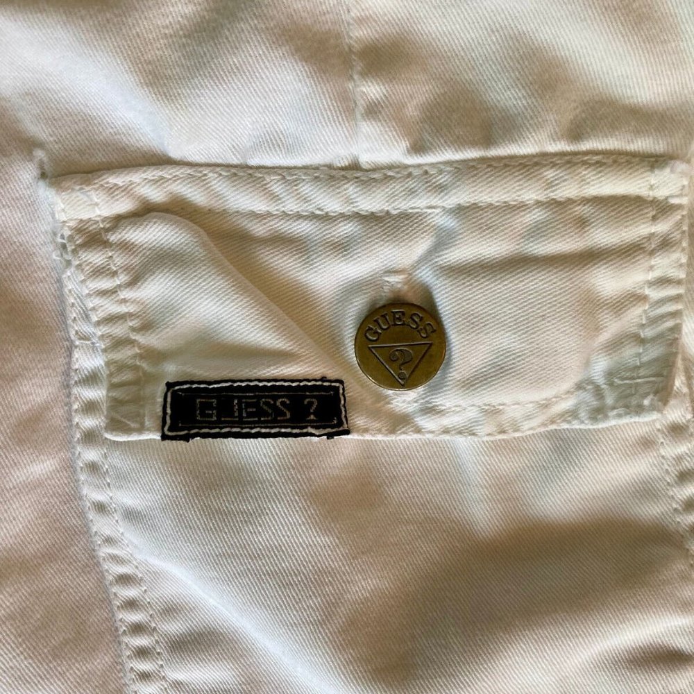 Vintage 1980s Womens GUESS White Cotton Skirt